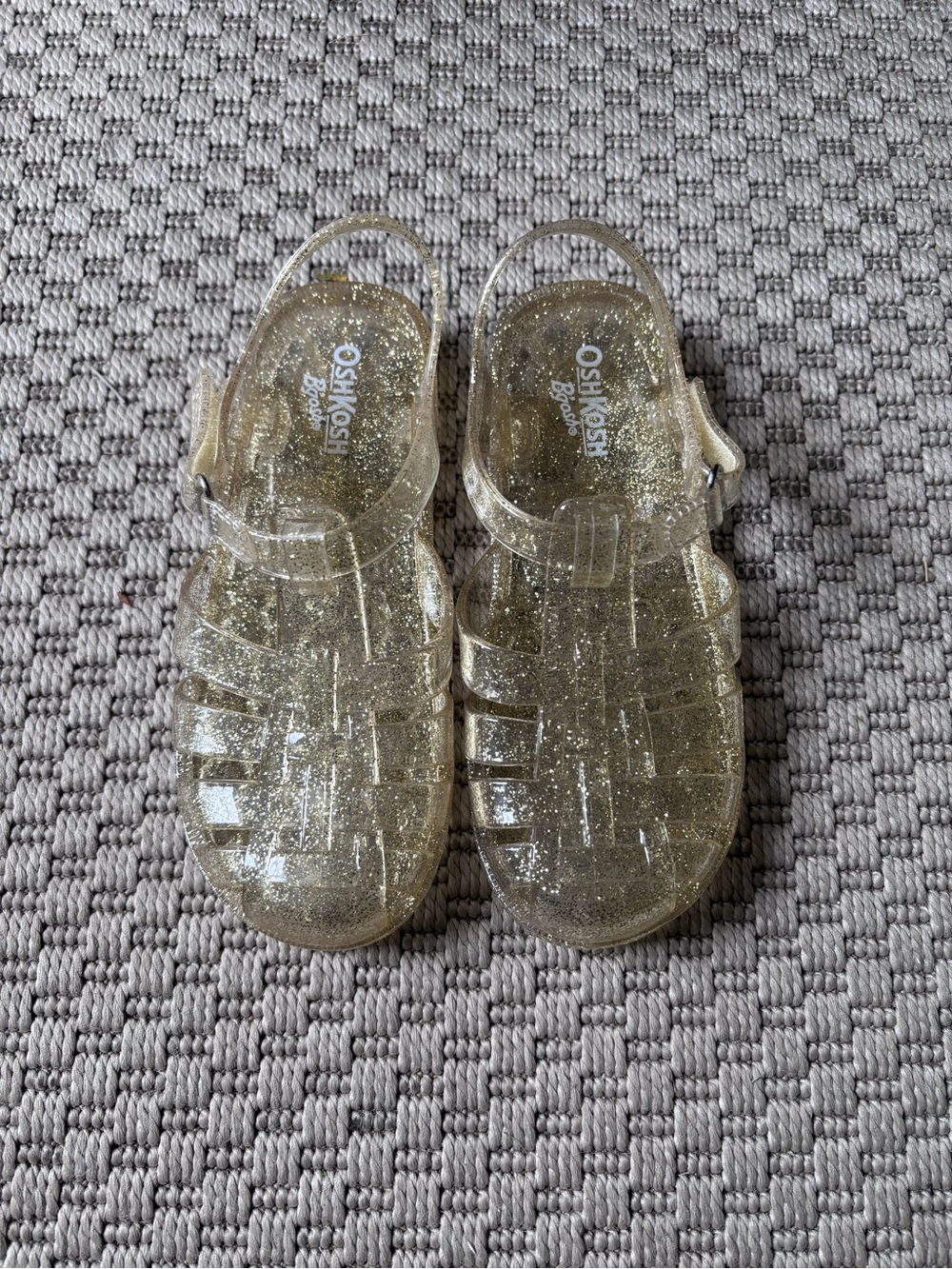 OshKosh B'gosh Sparkle Jelly Sandals - Clear Gold Glitter